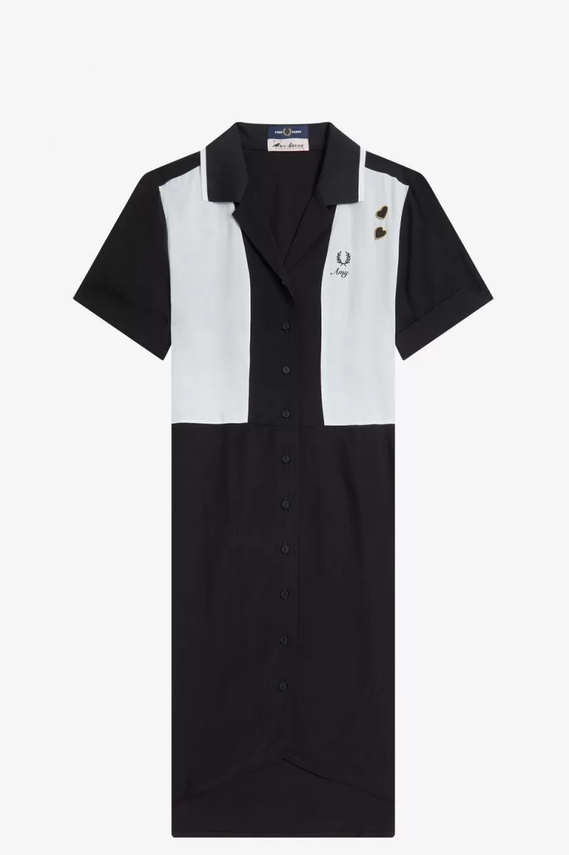 Fred Perry Bowling Shirt Women’s Dress Black ZJXSO2178 Fred Perry Bowling Shirt Women’s Dress Black ZJXSO2178