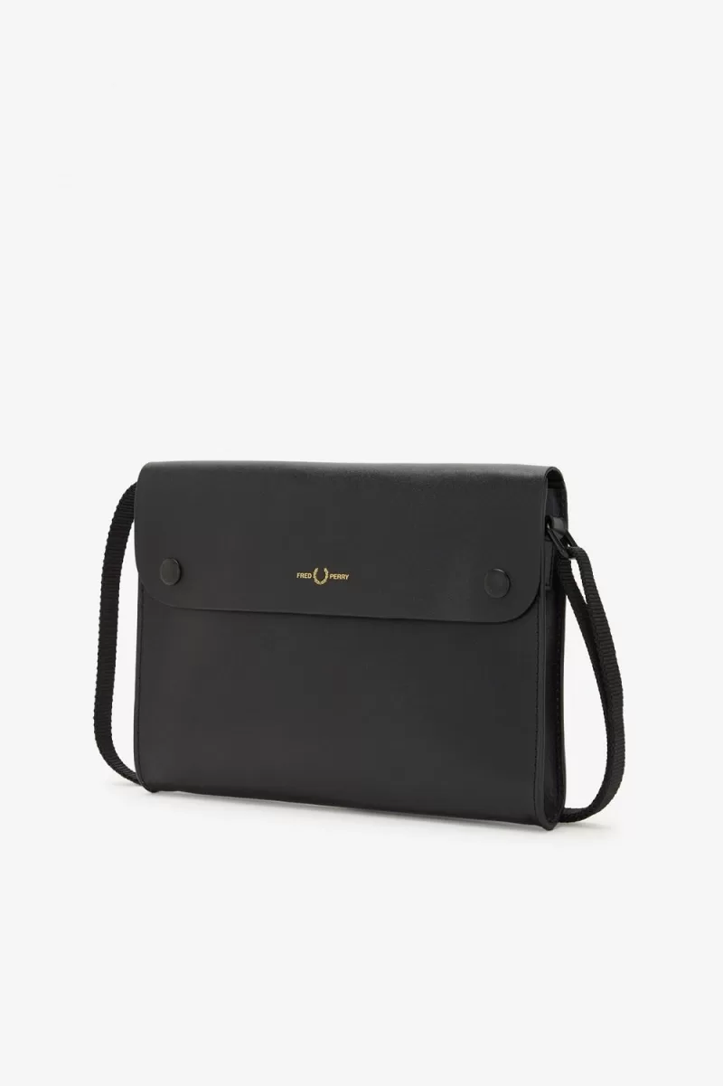 Fred Perry Burnished Leather Sacoche Men 873 1 ZOOM - Fred Perry Burnished Leather Sacoche Men's Bags Black MESLJ4968