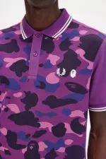 Fred Perry Camouflage Men’s Shirt Purple POSBH3096