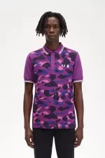 Fred Perry Camouflage Men’s Shirt Purple POSBH3096