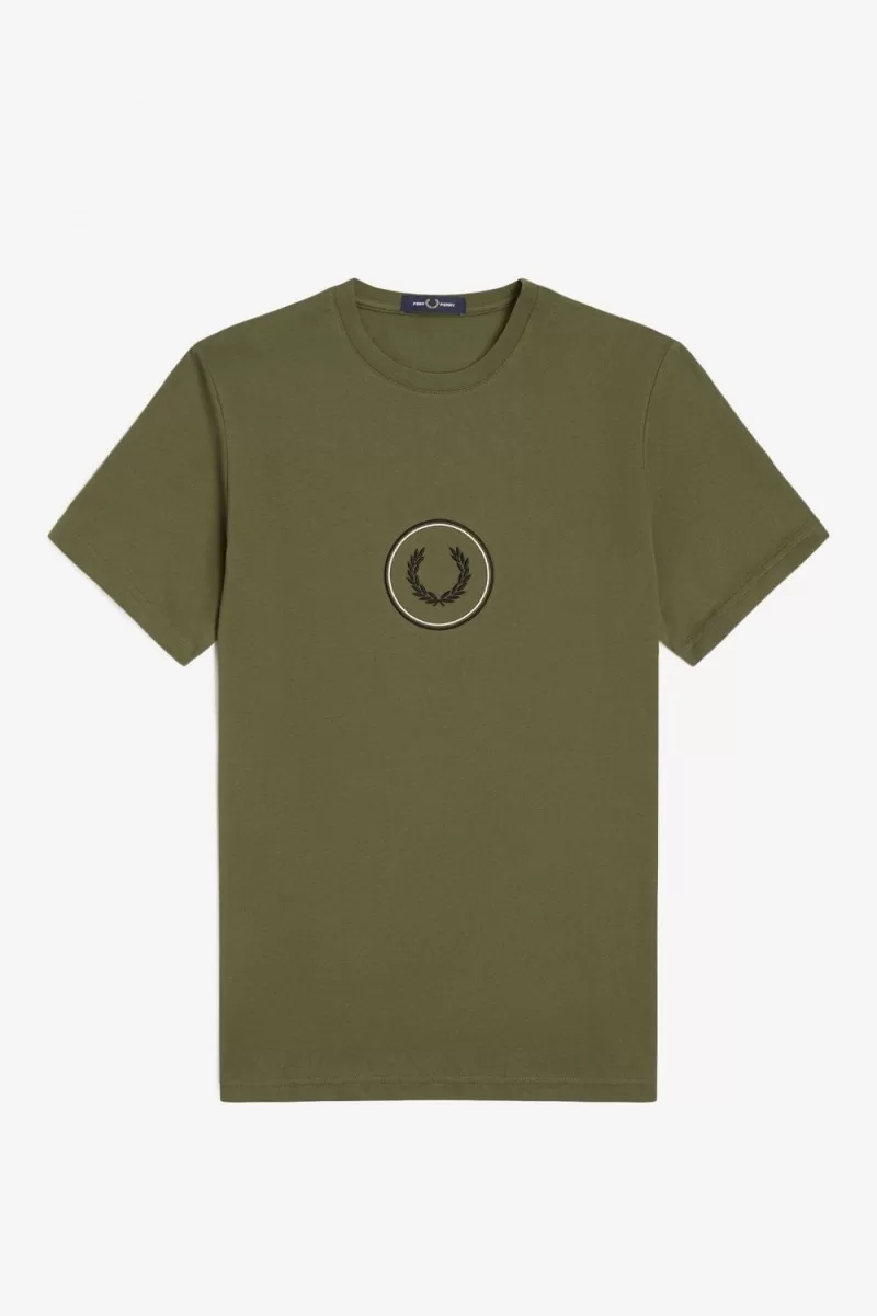 Fred Perry Circle Branding Men’s T-Shirt Uniform Green Black MVXIR9765 Fred Perry Circle Branding Men’s T-Shirt Uniform Green Black MVXIR9765