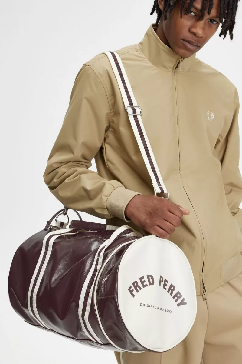 Fred Perry Classic Barrel Men’s Bags Dark Red Beige DYXNZ2981 Fred Perry Classic Barrel Men’s Bags Dark Red Beige DYXNZ2981