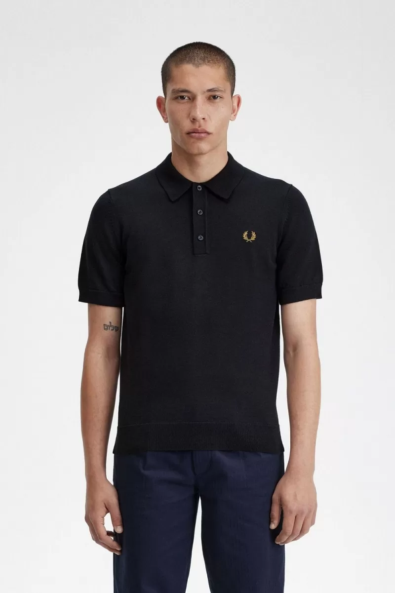 Fred Perry Classic Knitted Men’s Shirt Navy JCBYE7594 Fred Perry Classic Knitted Men’s Shirt Navy JCBYE7594