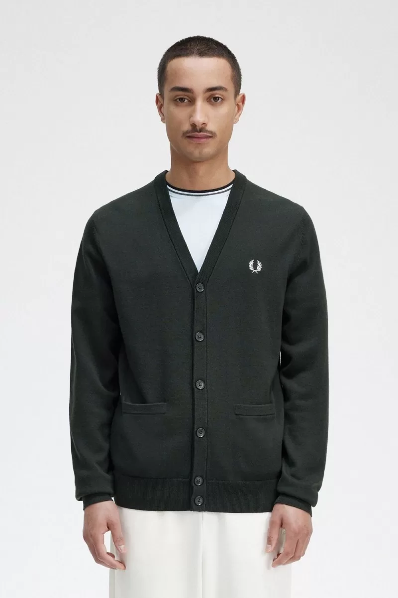 Fred Perry Classic Men’s Cardigan Night Green GPHMR2357 Fred Perry Classic Men’s Cardigan Night Green GPHMR2357