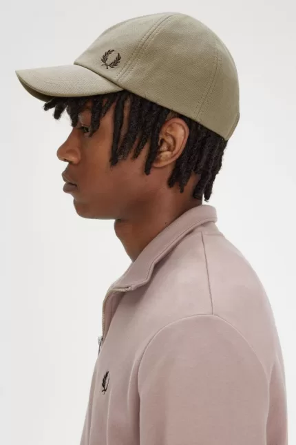 Fred Perry Classic Pique Men’s Caps Warm Grey Dark Red QKUCO8159