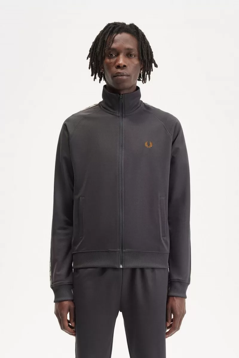 Fred Perry Contrast Tape Men’s Track Jackets Anchor Grey Black MYTAZ6384 Fred Perry Contrast Tape Men’s Track Jackets Anchor Grey Black MYTAZ6384