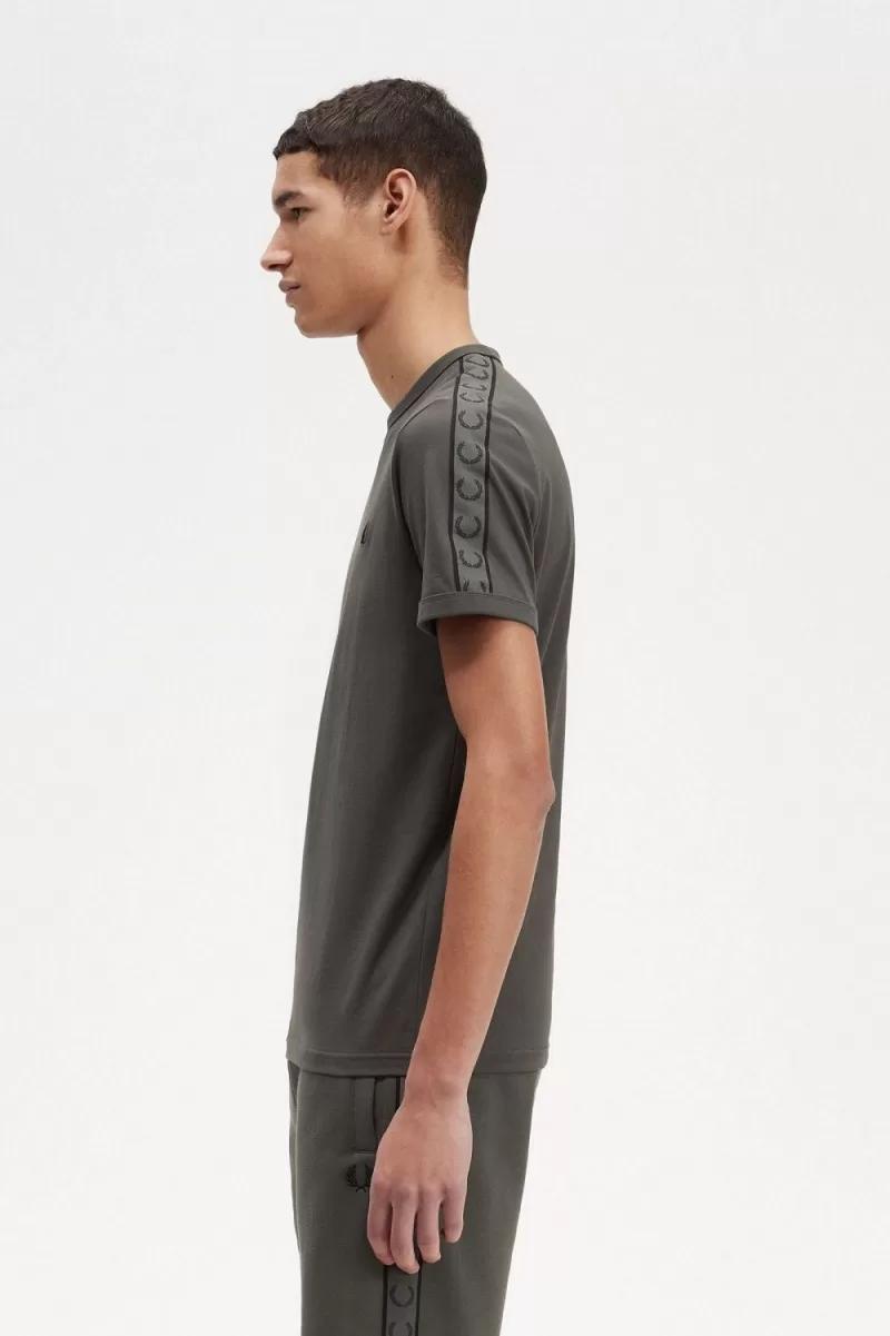 Fred Perry Contrast Tape Ringer Mens TSh 514 1 ZOOM - Fred Perry Contrast Tape Ringer Men's T-Shirt Field Green Field Green MEADP0814