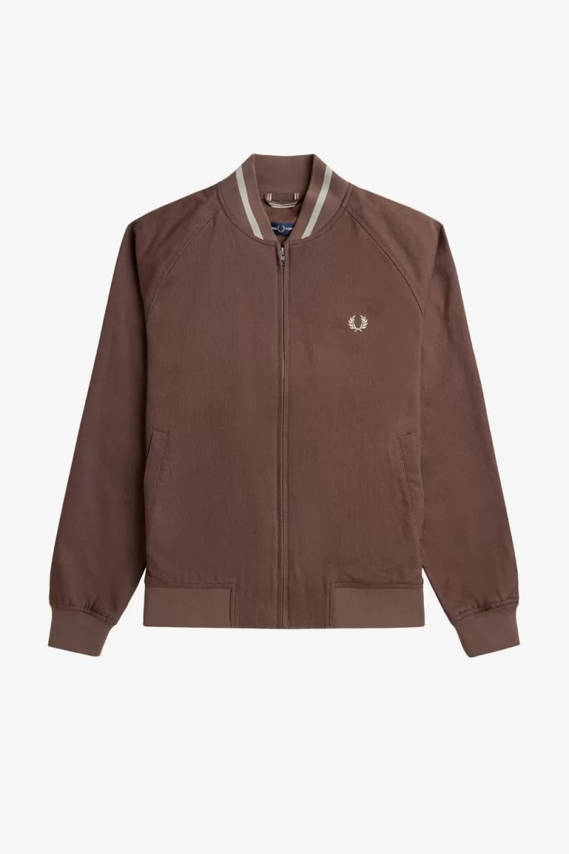 Fred Perry Corduroy Tennis Bomber Men’s Jackets Dark Red LWXJZ0861