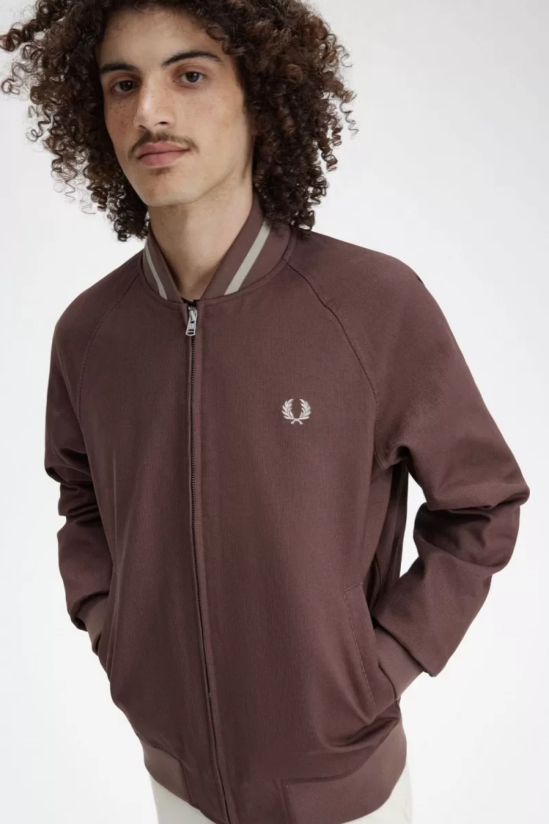 Fred Perry Corduroy Tennis Bomber Men’s Jackets Dark Red LWXJZ0861