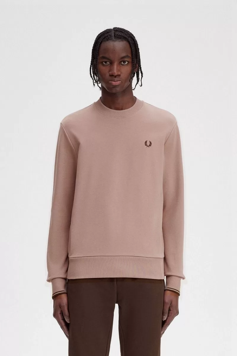 Fred Perry Crew Neck Men’s Sweatshirts Dark Pink PBGNV7602 Fred Perry Crew Neck Men’s Sweatshirts Dark Pink PBGNV7602