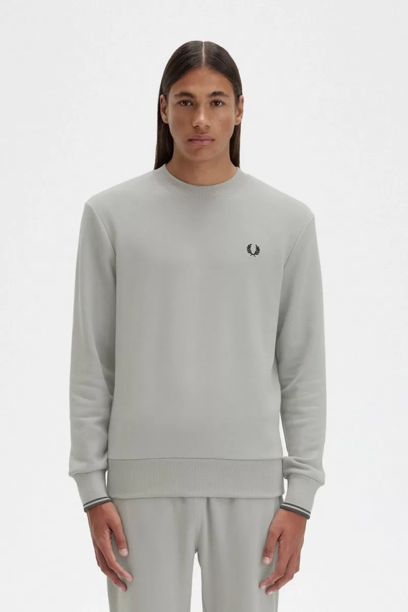 Fred Perry Crew Neck Men’s Sweatshirts Grey ZITHA4281 Fred Perry Crew Neck Men’s Sweatshirts Grey ZITHA4281