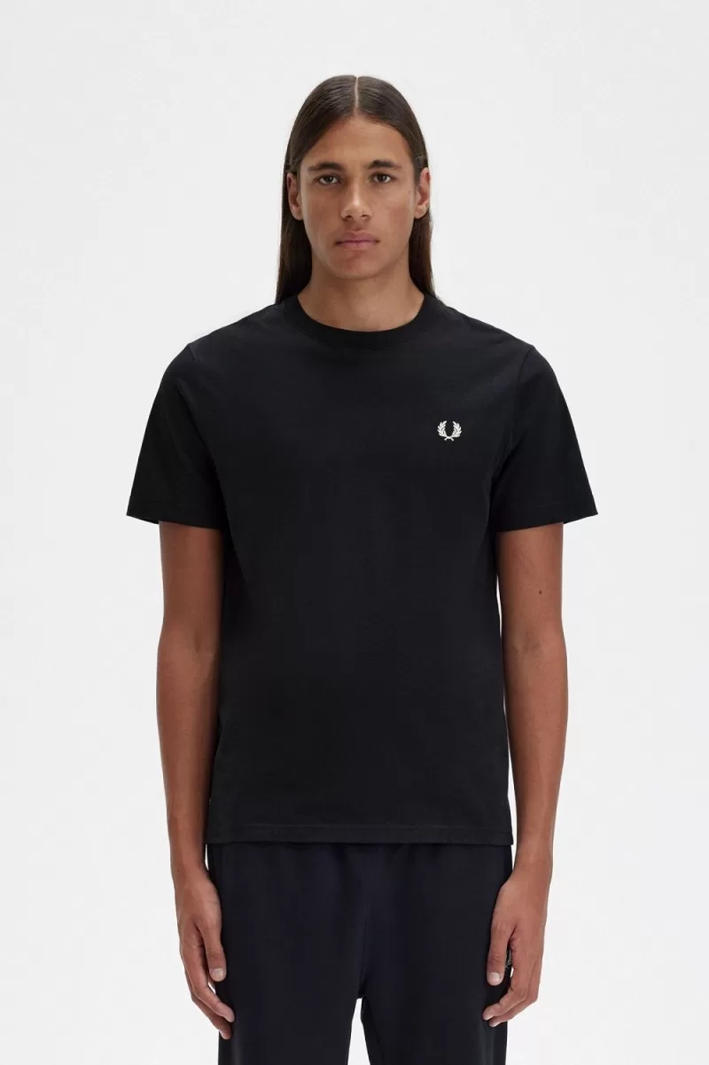 Fred Perry Crew Neck Mens TShirt Black   98 ZOOM - Fred Perry Crew Neck Men's T-Shirt Black DOUTL2153
