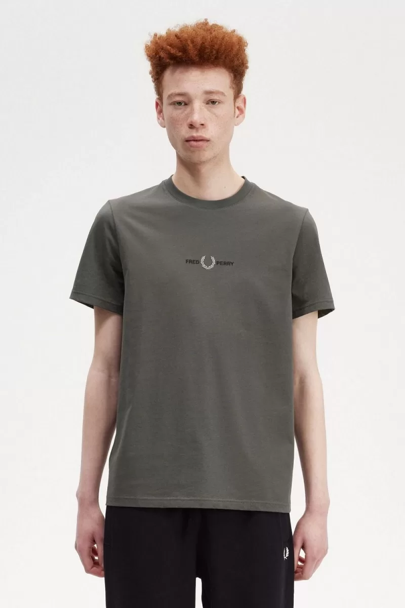 Fred Perry Embroidered Men’s T-Shirt Field Green IOPBY1930 Fred Perry Embroidered Men’s T-Shirt Field Green IOPBY1930