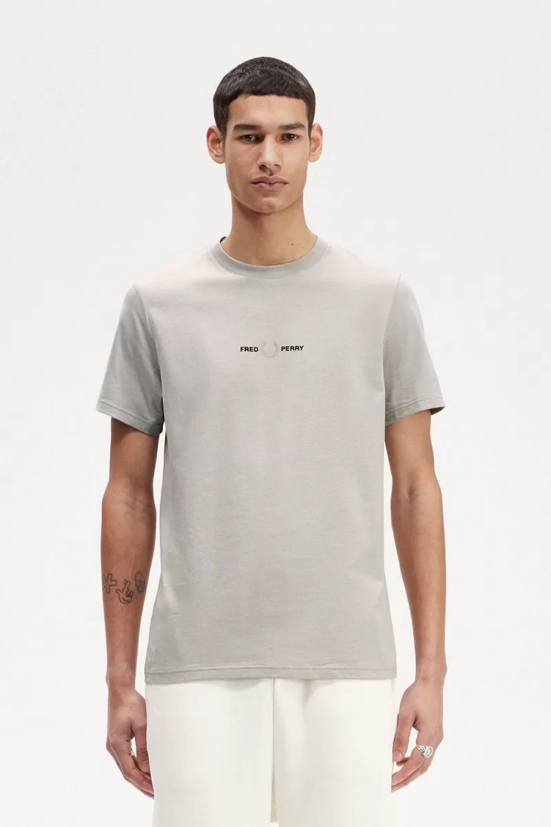 Fred Perry Embroidered Men’s T-Shirt Grey DWAMX4210 Fred Perry Embroidered Men’s T-Shirt Grey DWAMX4210
