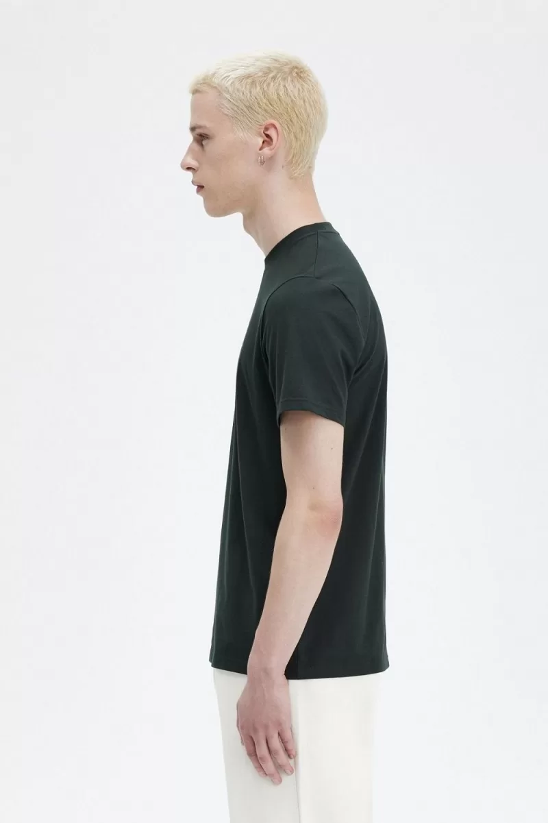 Fred Perry Embroidered Mens TShirt Night 299 1 ZOOM - Fred Perry Embroidered Men's T-Shirt Night Green EMAQO3091