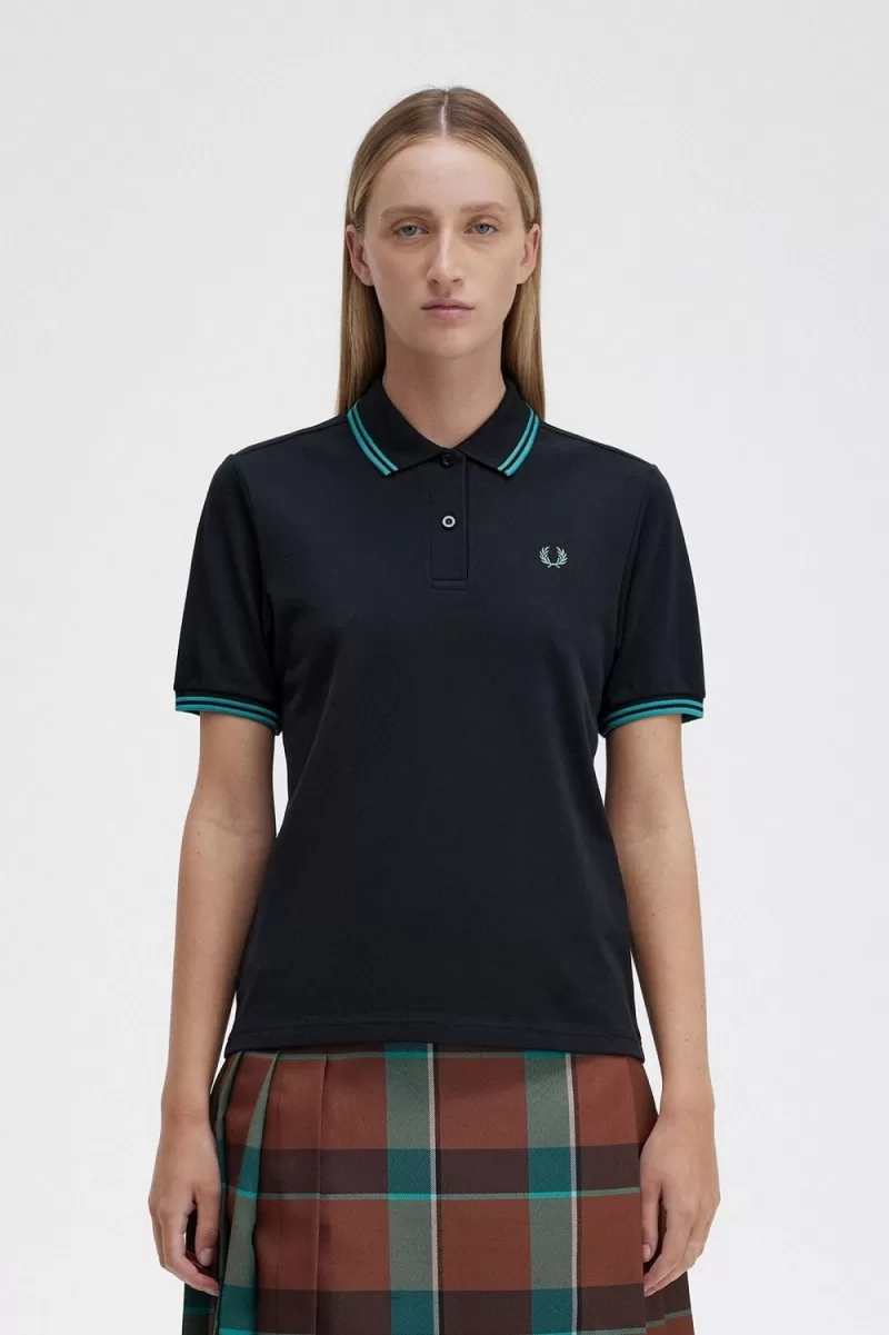 Fred Perry G3600 Women’s Shirt Black Deep Mint Deep Mint LETRY3750 Fred Perry G3600 Women’s Shirt Black Deep Mint Deep Mint LETRY3750