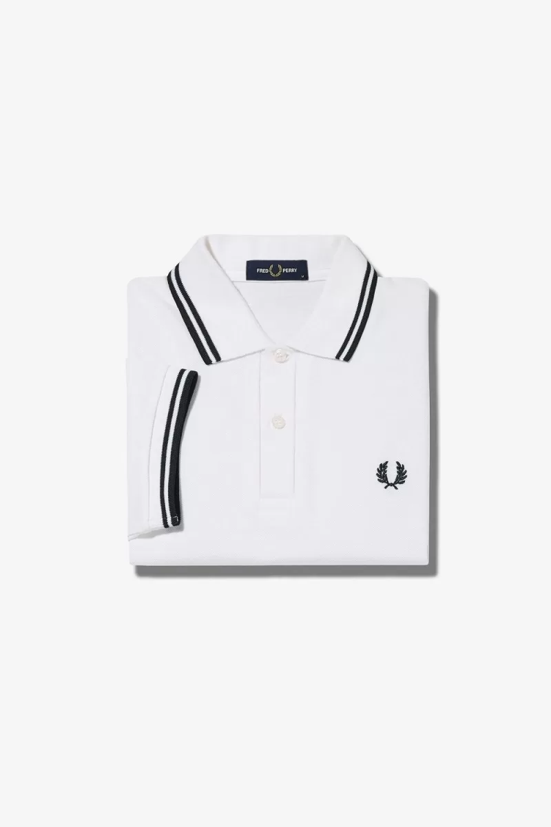 Fred Perry G3600 Womens Shirt White Blac 938 1 ZOOM - Fred Perry G3600 Women's Shirt White Black VHKGX2908