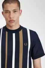 Fred Perry Gradient Stripe Men’s T-Shirt Navy PSKGD8403