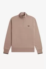 Fred Perry Half Zip Men’s Sweatshirts Dark Pink Black DMXLP6579