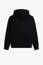 Fred Perry Hooded Zip Through Men’s Sweatshirts Black IFJXL8302