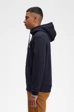 Fred Perry Hooded Zip Through Men’s Sweatshirts Navy PENVI1976