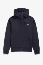 Fred Perry Hooded Zip Through Men’s Sweatshirts Navy PENVI1976