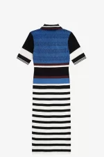 Fred Perry Jacquard Knitted Stripe Women’s Dress Twilight Blue QJMKX9468