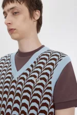 Fred Perry Jacquard Men’s Tanks Turquoise FYPQD6412