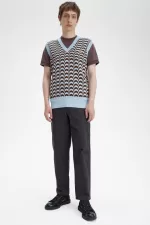 Fred Perry Jacquard Men’s Tanks Turquoise FYPQD6412