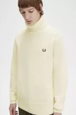 Fred Perry Knitted Roll Neck Men’s Jumper Beige VUJLQ3016