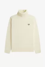 Fred Perry Knitted Roll Neck Men’s Jumper Beige VUJLQ3016