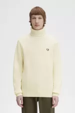 Fred Perry Knitted Roll Neck Men’s Jumper Beige VUJLQ3016