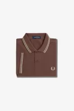 Fred Perry M3600 Men’s Shirt Dark Red Warm Grey IUZEV2361