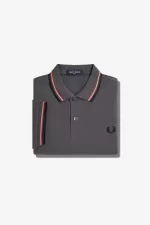 Fred Perry M3600 Men’s Shirt Gunmetal Coral Heat Black WKXNA7809