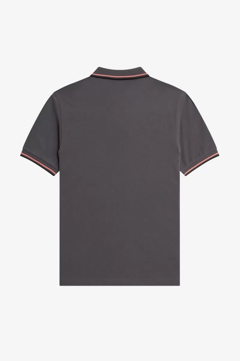 Fred Perry M3600 Men’s Shirt Gunmetal Coral Heat Black WKXNA7809