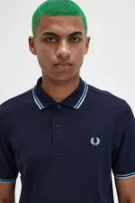 Fred Perry M3600 Men’s Shirt Navy Soft Blue Silver Blue FOZDN5063