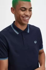 Fred Perry M3600 Men’s Shirt Navy Soft Blue Silver Blue FOZDN5063