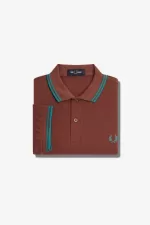Fred Perry M3600 Men’s Shirt Whisky Brown Deep Mint Deep Mint LUAXM4790