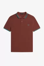Fred Perry M3600 Men’s Shirt Whisky Brown Deep Mint Deep Mint LUAXM4790