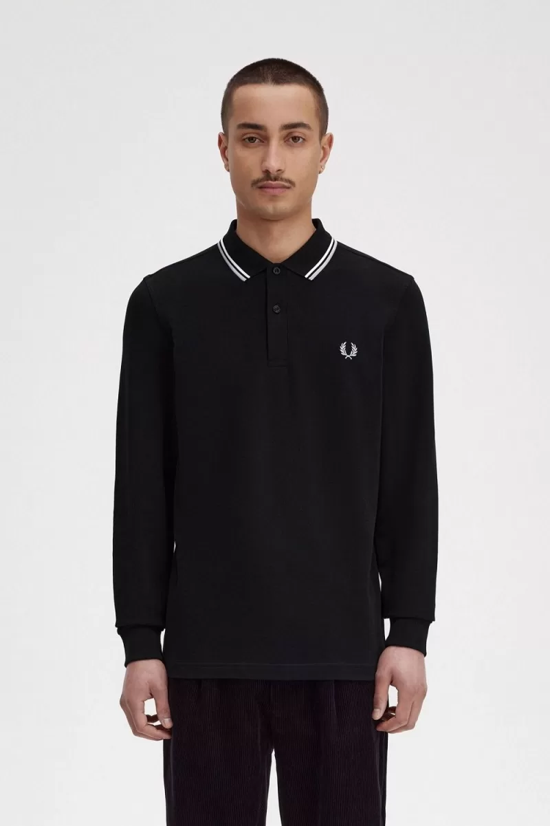 Fred Perry M3636 Mens Shirt Black Beige  366 ZOOM - Fred Perry M3636 Men's Shirt Black Beige Limestone QIZCF1926