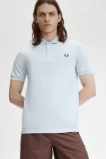 Fred Perry M6000 Men’s Shirt Light Aqua Midnight Blue OWXLT3682