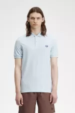 Fred Perry M6000 Men’s Shirt Light Aqua Midnight Blue OWXLT3682