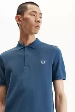 Fred Perry M6000 Men’s Shirt Midnight Blue Light Aqua RICFJ8761