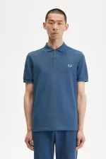 Fred Perry M6000 Men’s Shirt Midnight Blue Light Aqua RICFJ8761