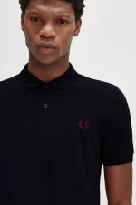 Fred Perry M6000 Men’s Shirt Navy Burnt Red RZSQW2135