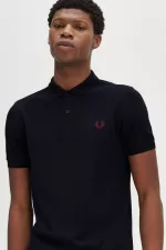 Fred Perry M6000 Men’s Shirt Navy Burnt Red RZSQW2135