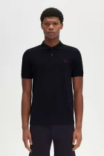 Fred Perry M6000 Men’s Shirt Navy Burnt Red RZSQW2135