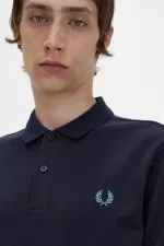 Fred Perry M6000 Men’s Shirt Navy Deep Mint HWQRN8309
