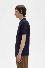 Fred Perry M6000 Men’s Shirt Navy Deep Mint HWQRN8309