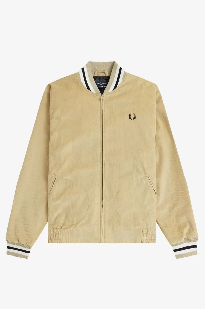 Fred Perry Needlecord Tennis Bomber Men’s Jackets Stone HYPDT1896 Fred Perry Needlecord Tennis Bomber Men’s Jackets Stone HYPDT1896